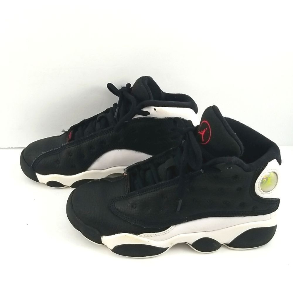Jordan 13 Retro Black White Gym Red Kids Sneakers Size 1.5Y S629 - Picture 4 of 10